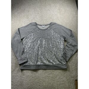 Old Navy Sweater Womens XL‎ Sequin Crewneck Pullover Raglan Holiday Glam